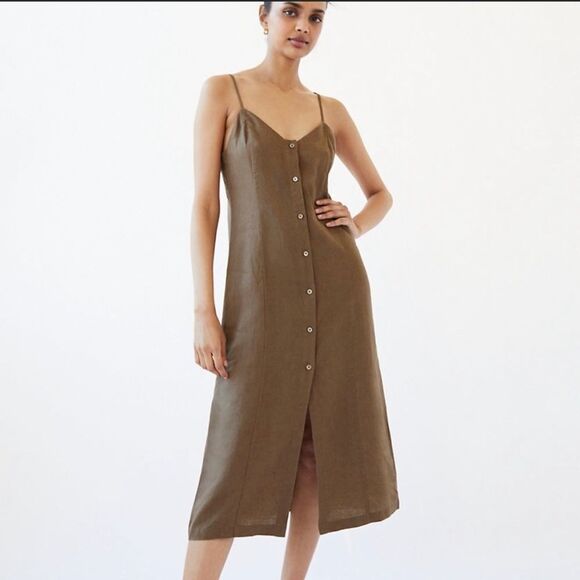 WILFRED Chariot Linen Midi Dress in White Medium - Picture 8 of 9